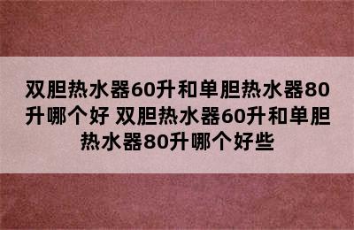 双胆热水器60升和单胆热水器80升哪个好 双胆热水器60升和单胆热水器80升哪个好些